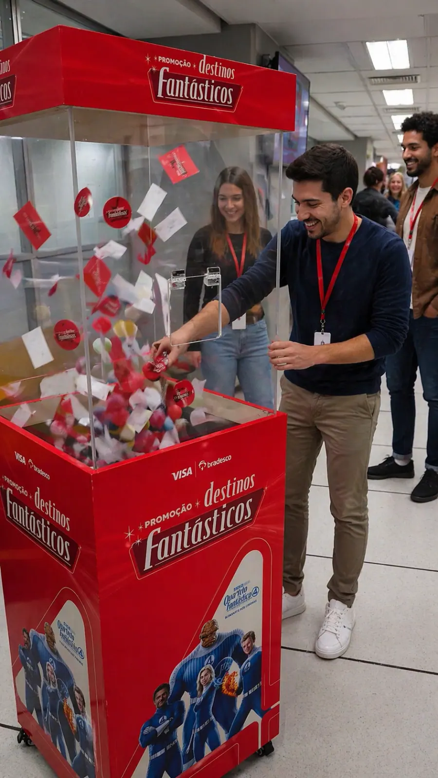 Tornado de vouchers do Bradesco para distribuição de brindes e cupons em eventos